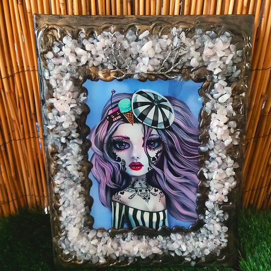 A4 Handmade Crystal Journal Diary Notebook with Rose Quartz