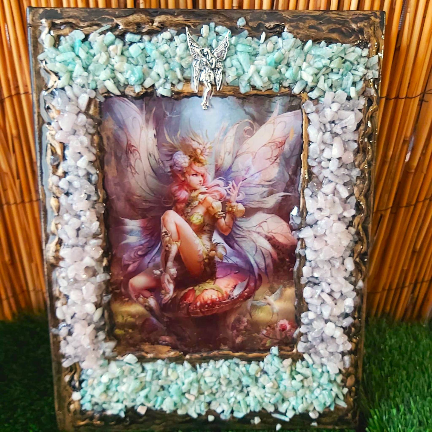 A4 Handmade Crystal Journal Diary Notebook with Amazonite