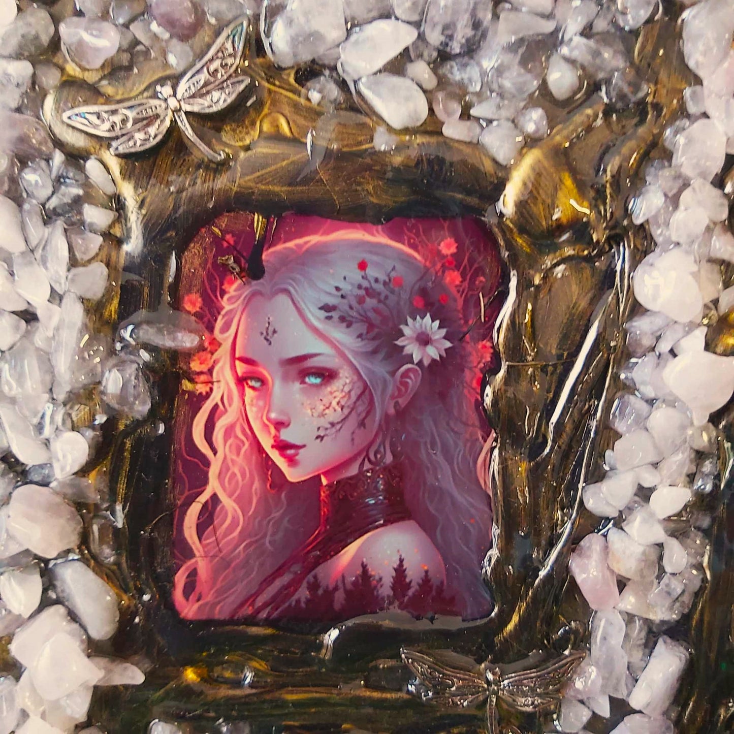 Handmade Rose Quartz Crystal Journal Notebook