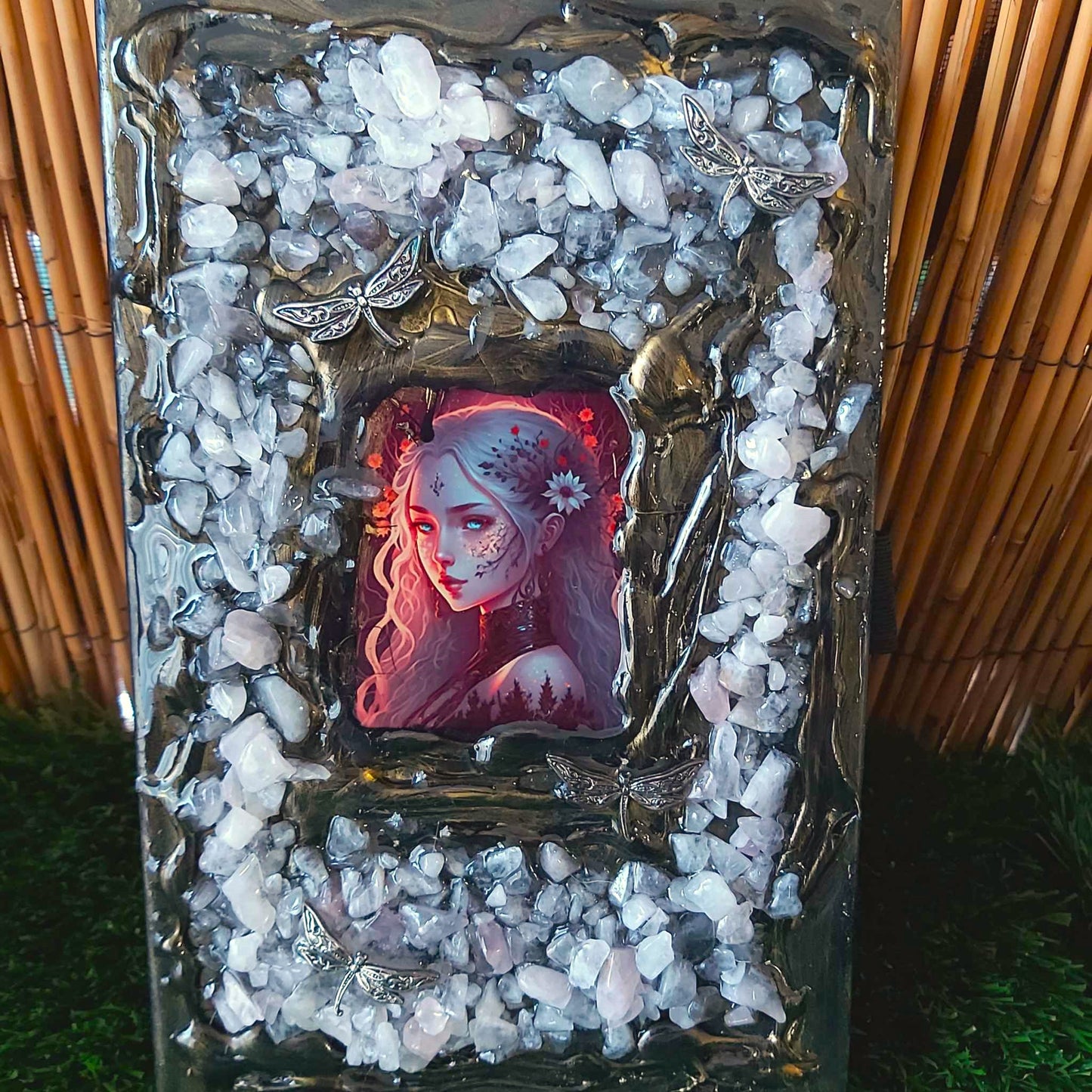 Handmade Rose Quartz Crystal Journal Notebook