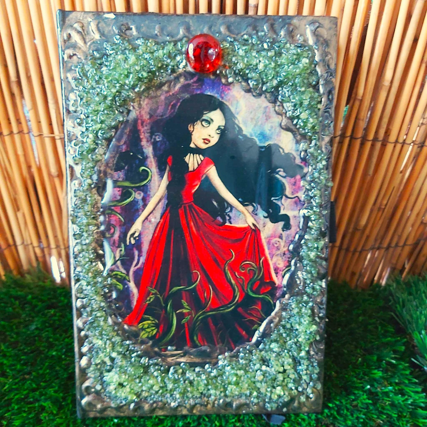 Handmade Peridot Crystal Journal Notebook