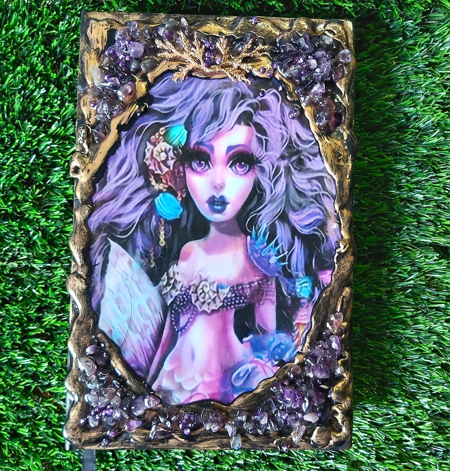 Handmade Amethyst Gemstone Journal Diary Notebook