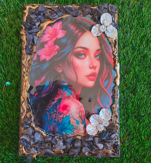 Handmade Gemstone Journal Diary Notebook with Blue Aventurine