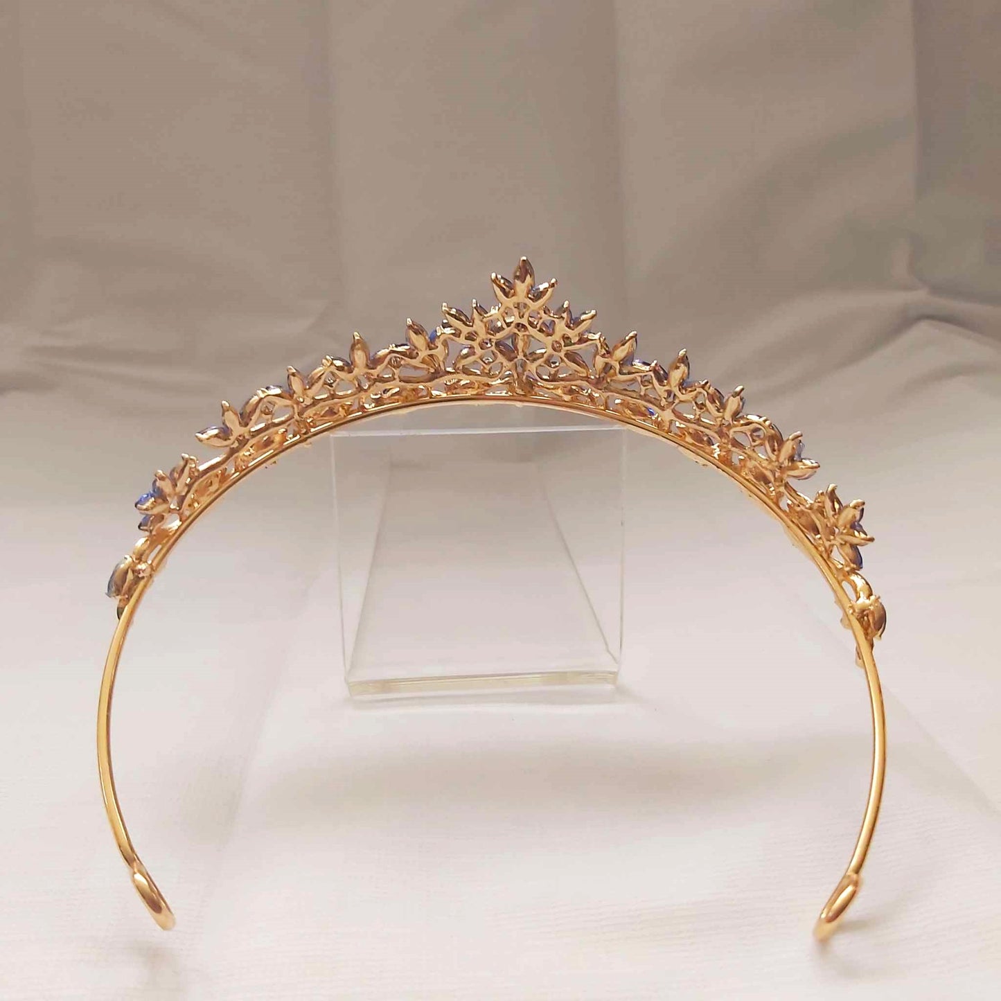 Blue Rhinestones Crown Tiara Baroque (CR21)