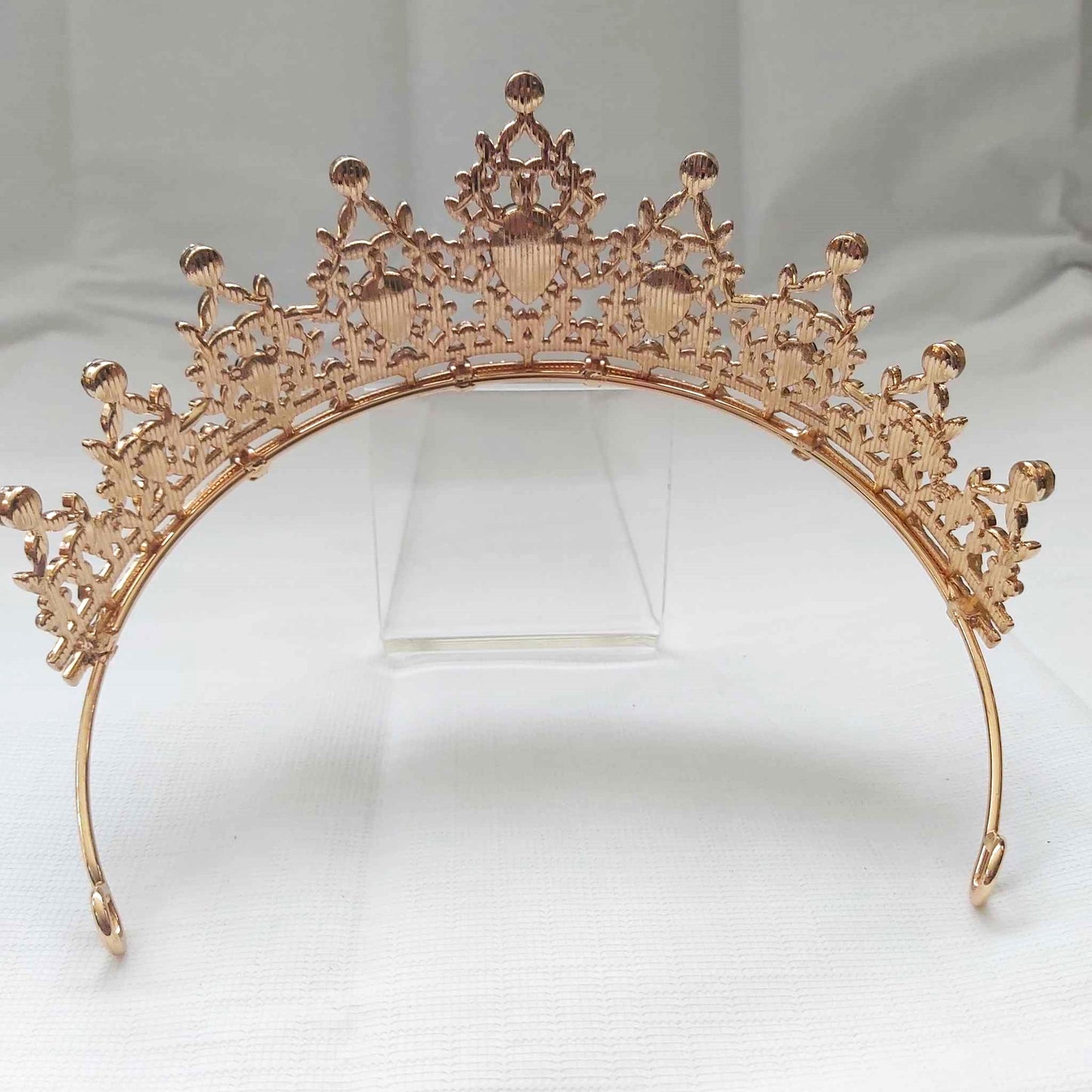 Green Rhinestones Crown Tiara Baroque (CR32)