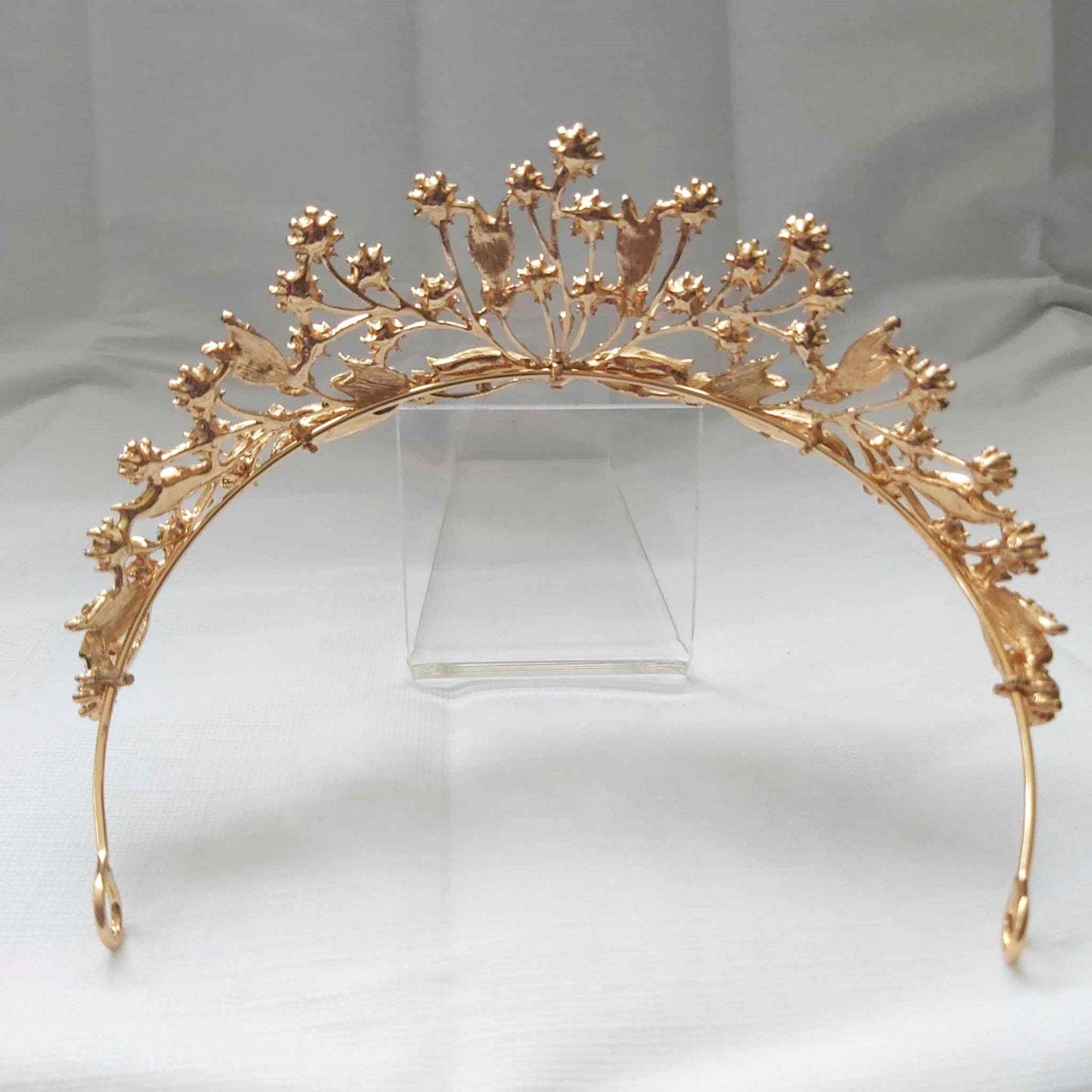Green Rhinestones Crown Tiara Baroque (CR35)