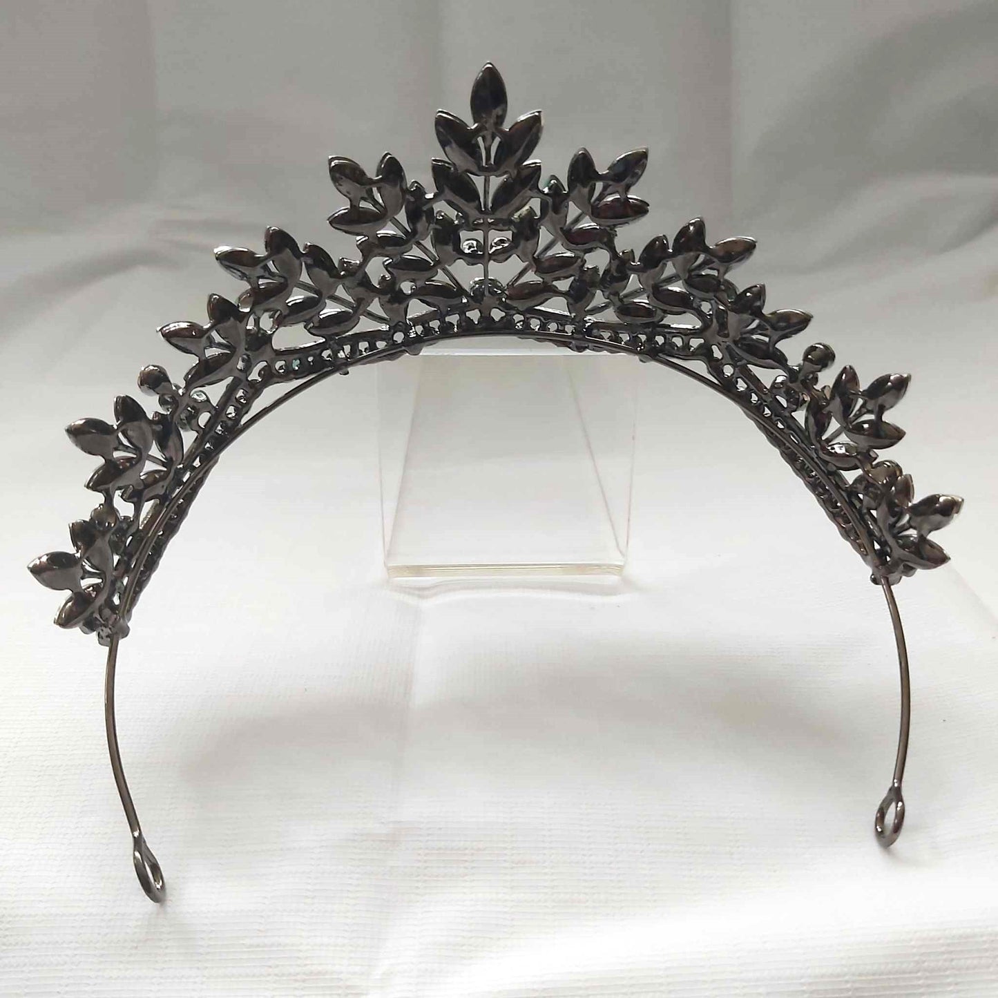 Green Rhinestones Crown Tiara Baroque (CR40)