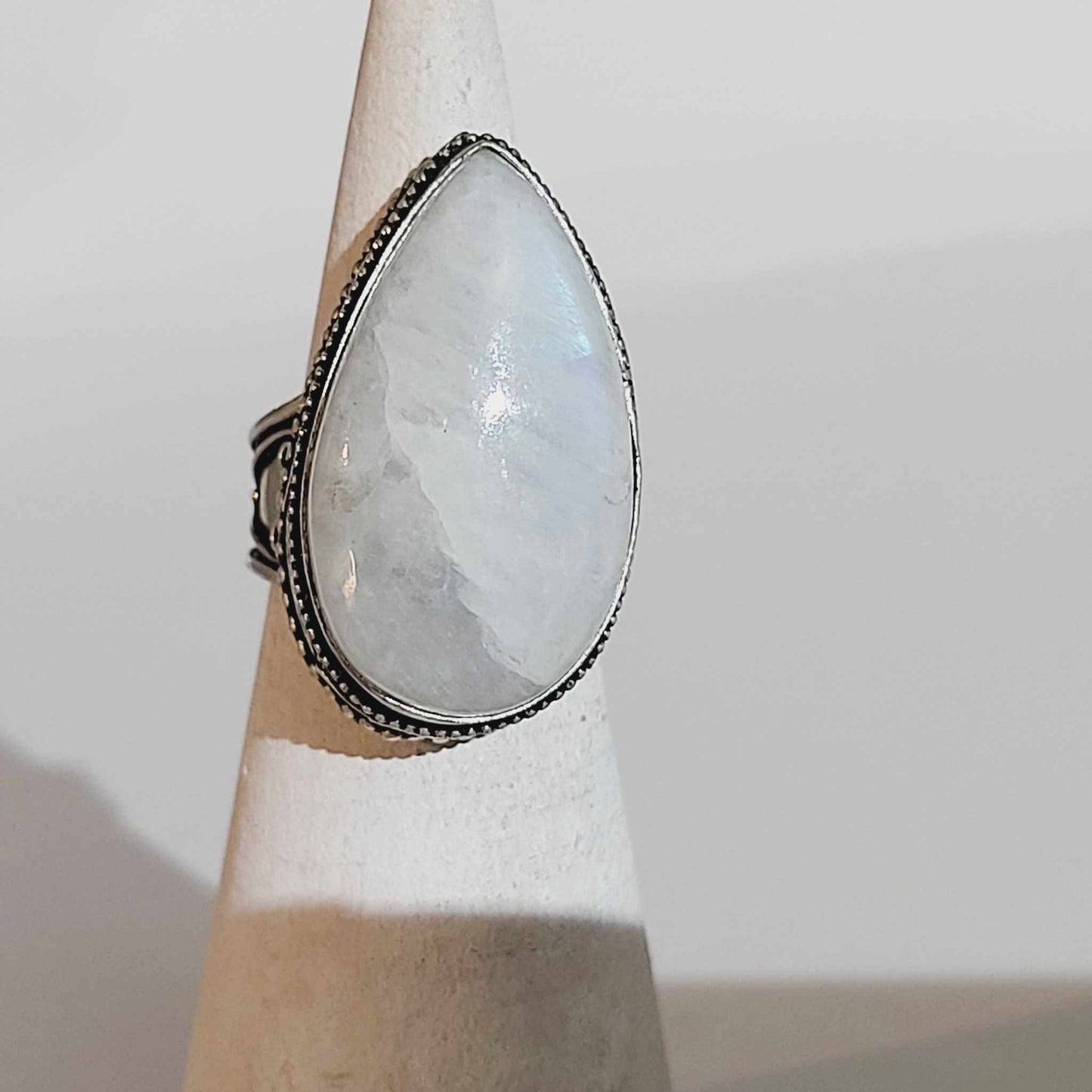 Free Spirit Rainbow Moonstone Ring Size US 7 (E1665)
