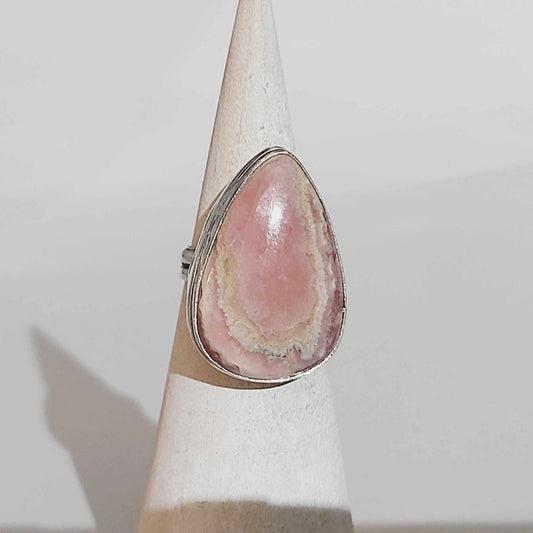 Rhodochrosite Love Ring Size US 6.5 (E1718)