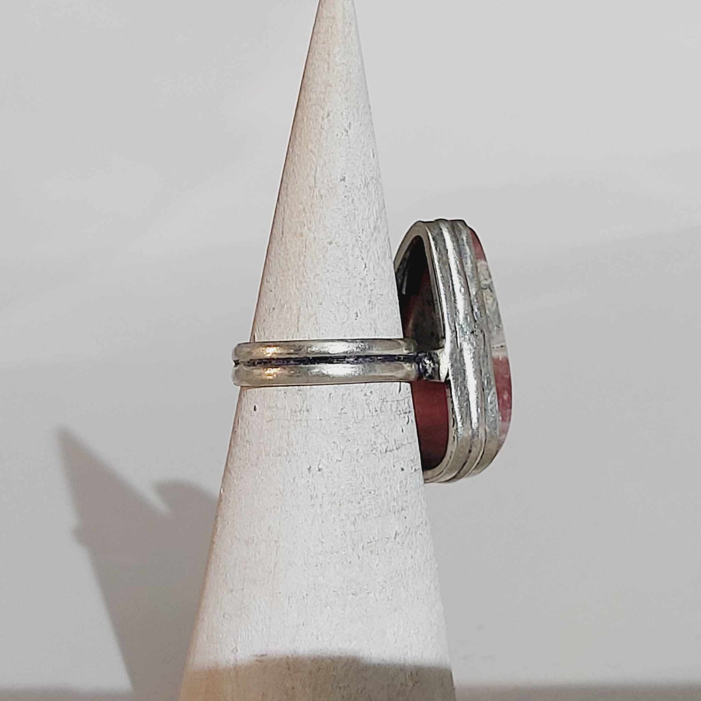 Rhodochrosite Love Ring Size US 7 (E1719)