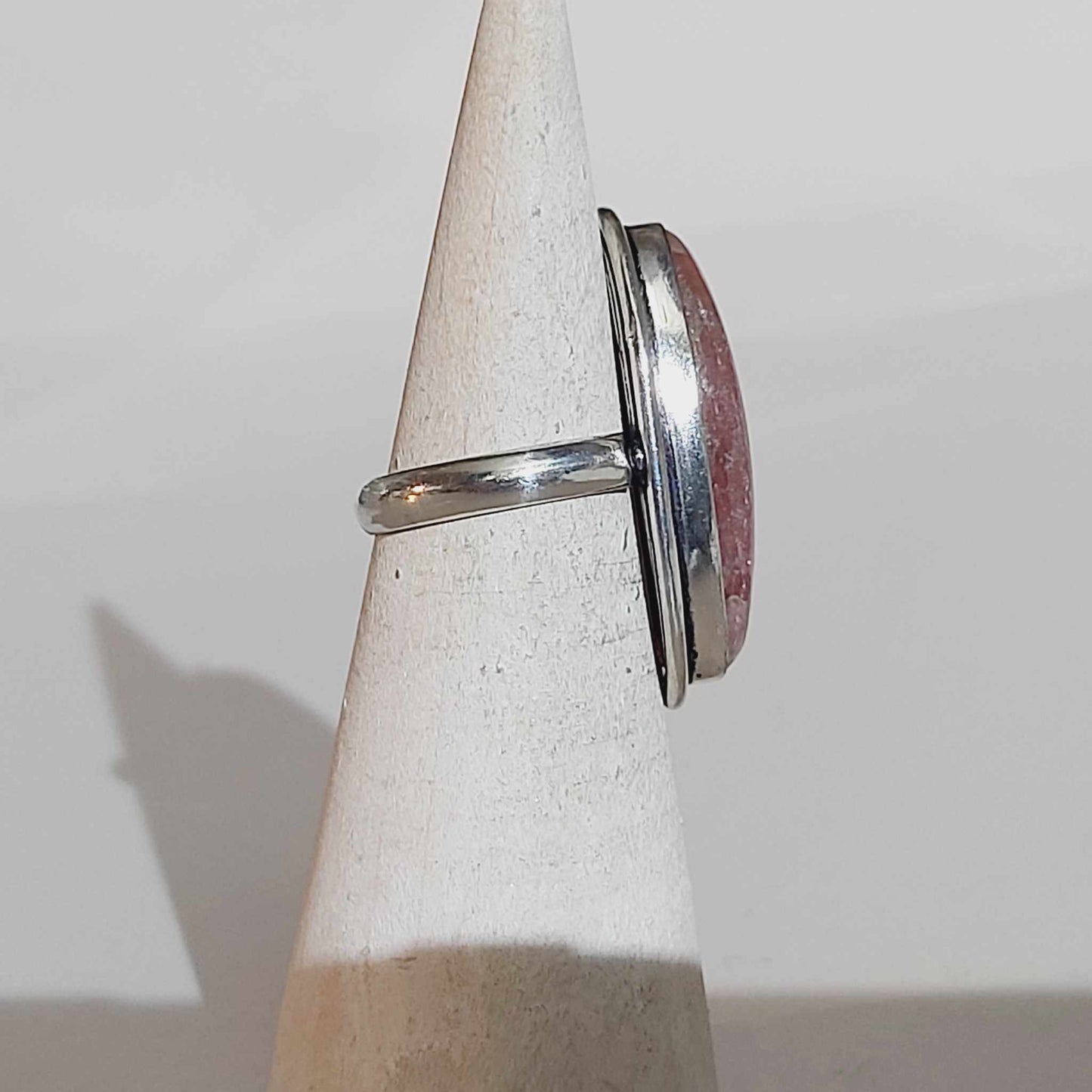 Rhodochrosite Love Ring Size US 7.5 (E1720)