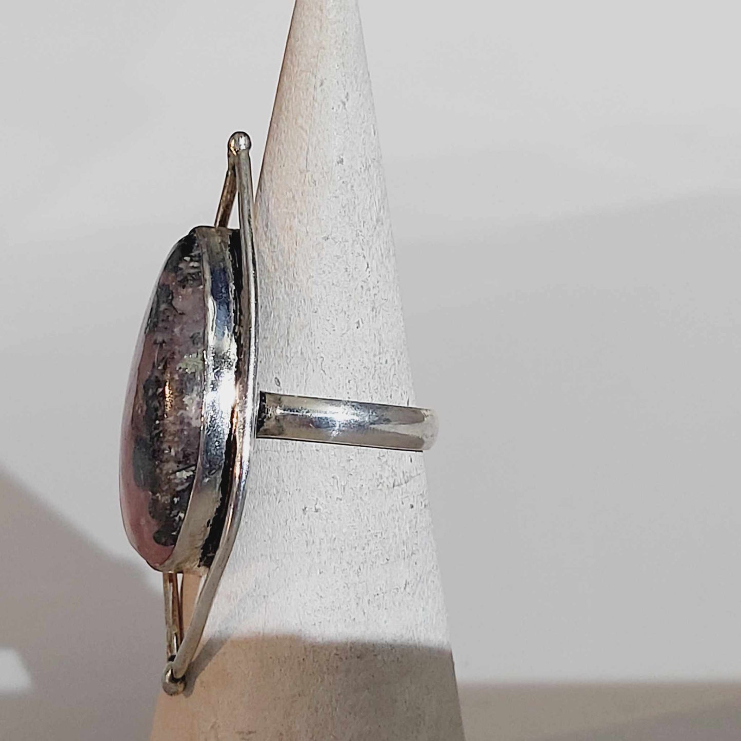 Rhodochrosite Love Ring Size US 8 (E1722)