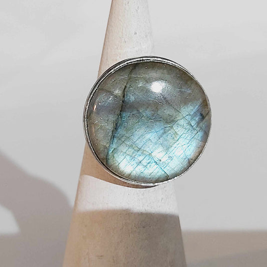 Labradorite Protection Gemstone Ring US 7 or UK N (E1728)