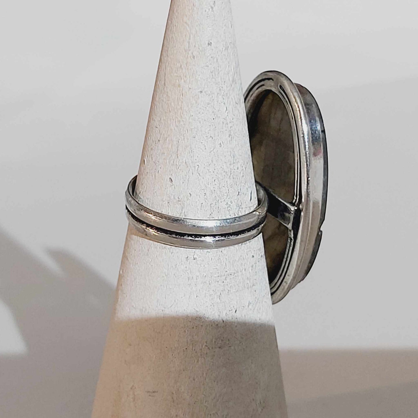 Labradorite Protection Gemstone Ring US 8 or UK P (E1732)