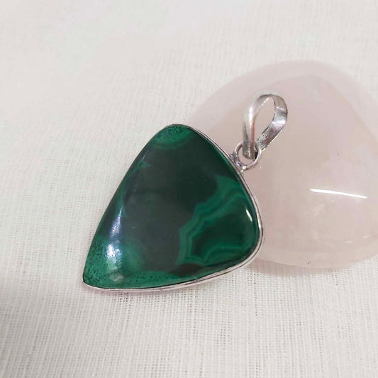 Malachite Crystal Positive Change Pendant  (E1766)