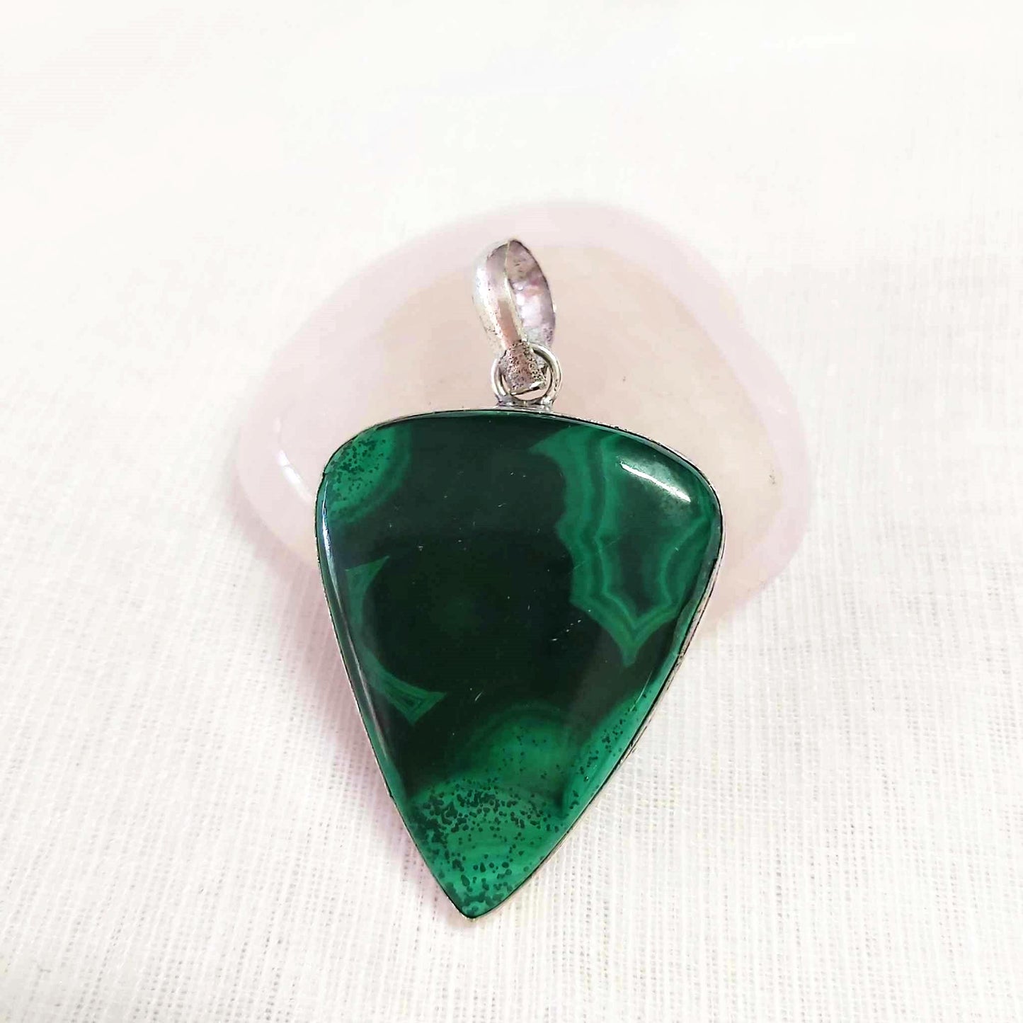 Malachite Crystal Positive Change Pendant  (E1766)