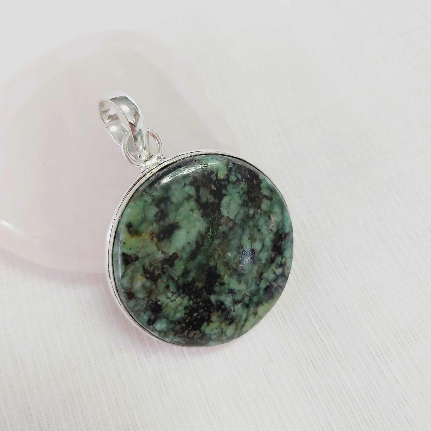 African Turquoise Good Luck Pendant (E1769)