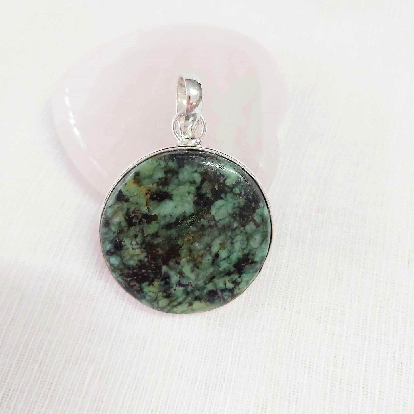 African Turquoise Good Luck Pendant (E1769)