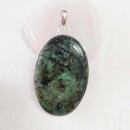 African Turquoise Good Luck Pendant (E1771)