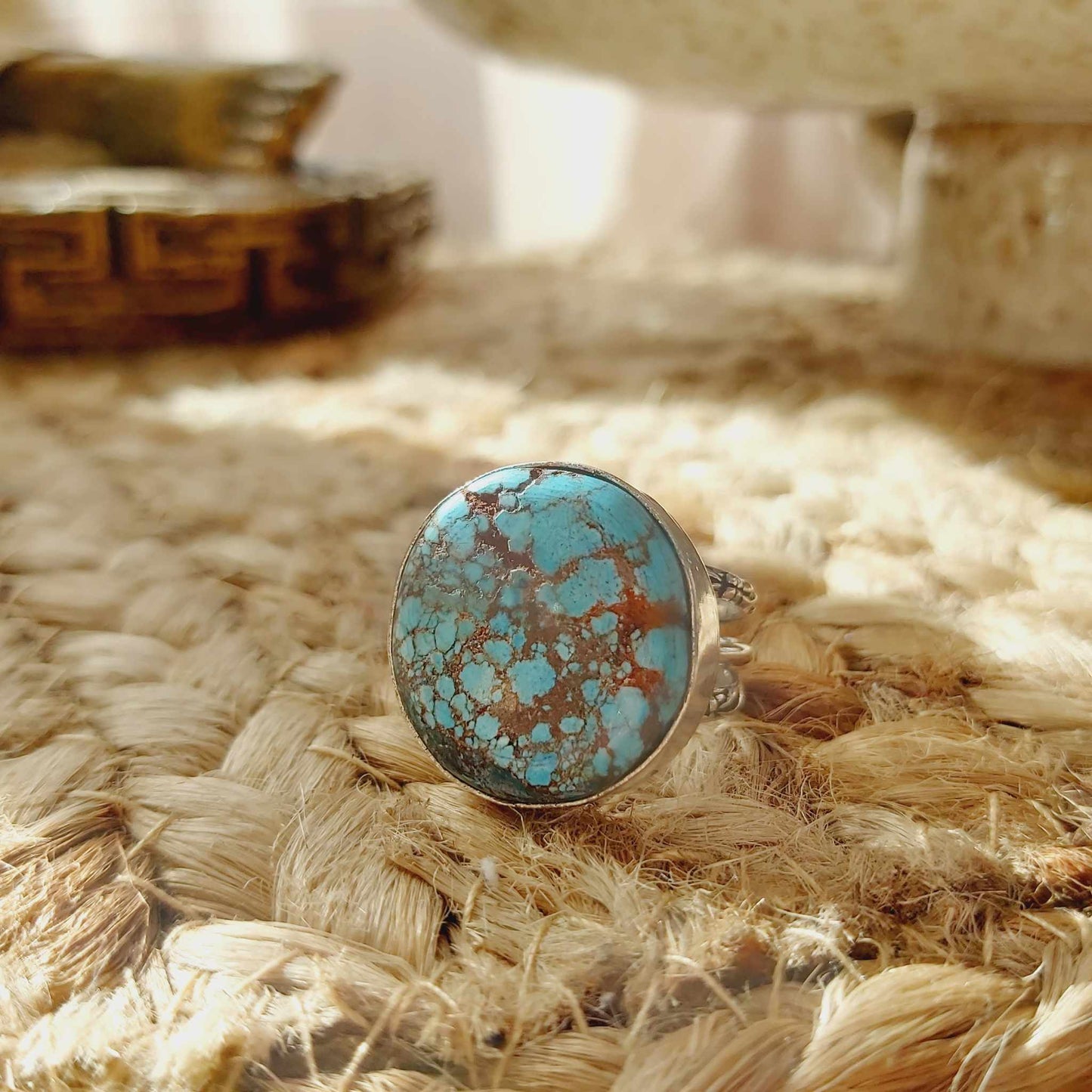 Turquoise Acceptance Gemstone Ring  Size US 7.5 (E2373)