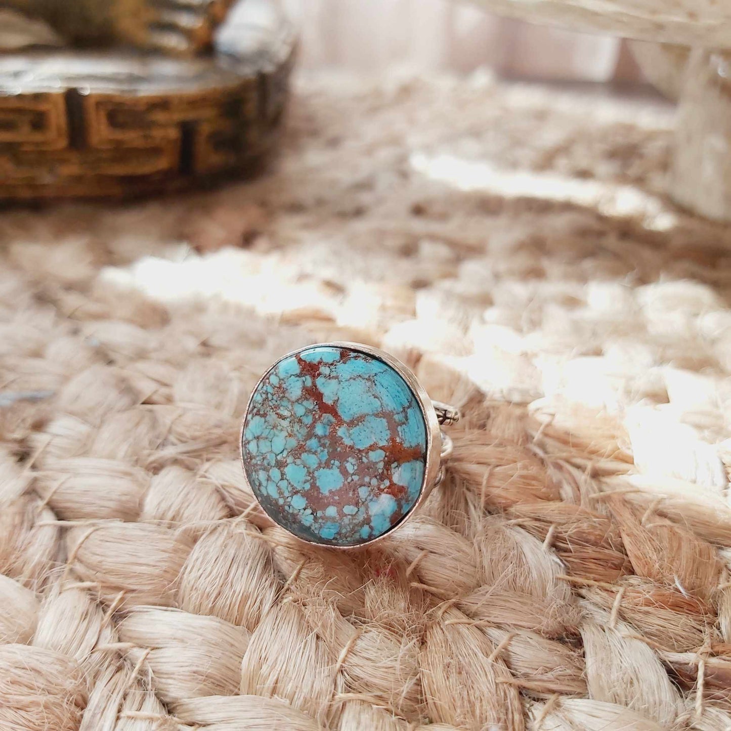 Turquoise Acceptance Gemstone Ring  Size US 7.5 (E2373)