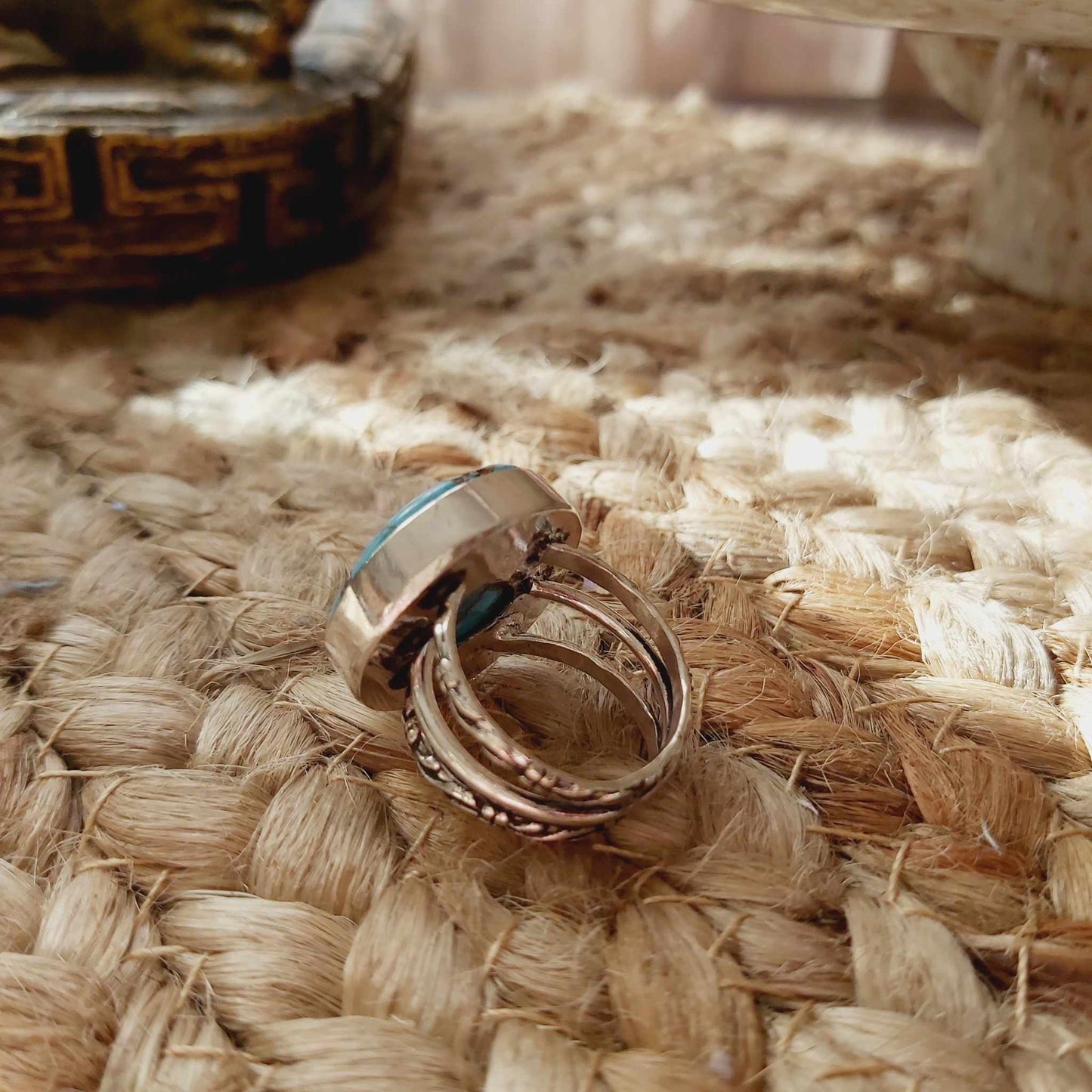 Turquoise Acceptance Gemstone Ring  Size US 7.5 (E2373)