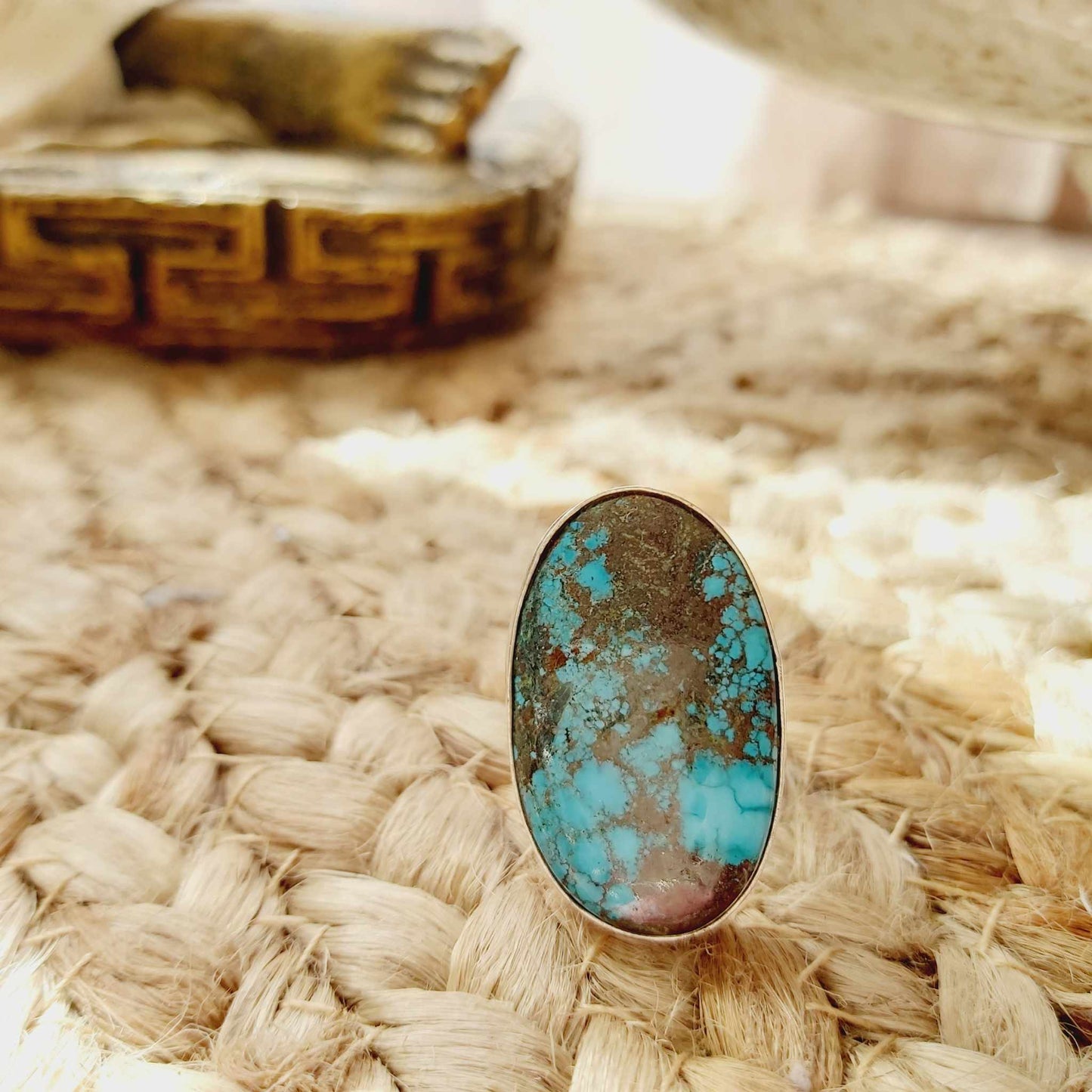 Turquoise Acceptance Gemstone Ring  Size US 7.5 (E2374)