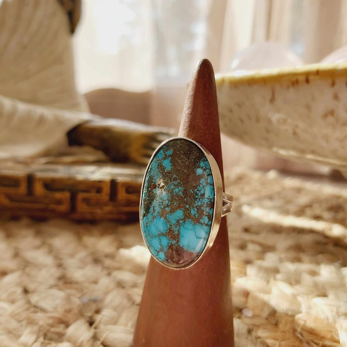 Turquoise Acceptance Gemstone Ring  Size US 7.5 (E2374)