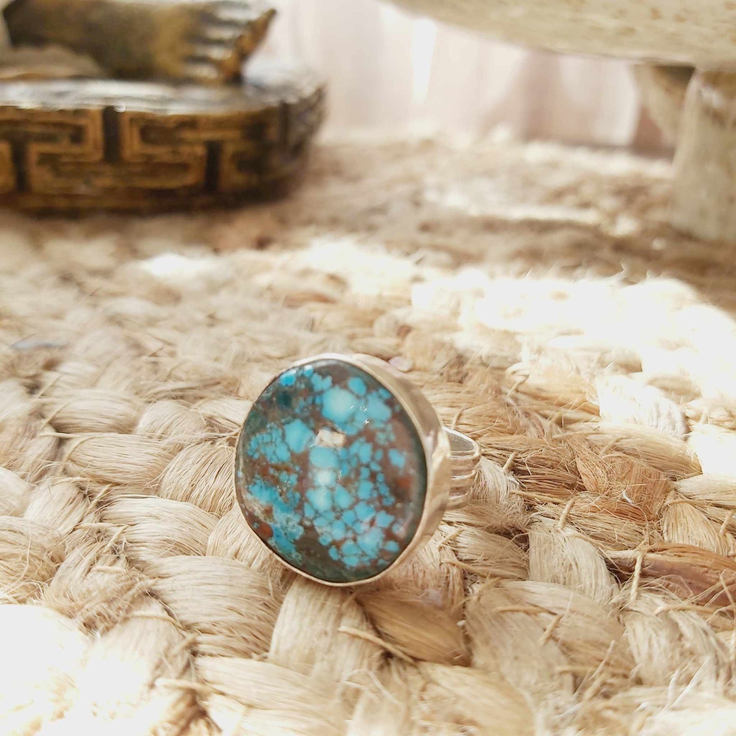 Turquoise Acceptance Gemstone Ring  Size US 7.5 (E2375)