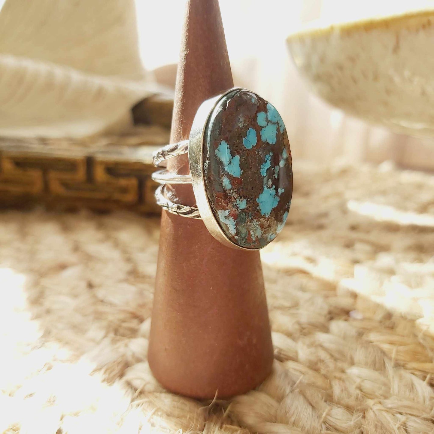 Turquoise Acceptance Gemstone Ring  Size US 7.5 (E2376)