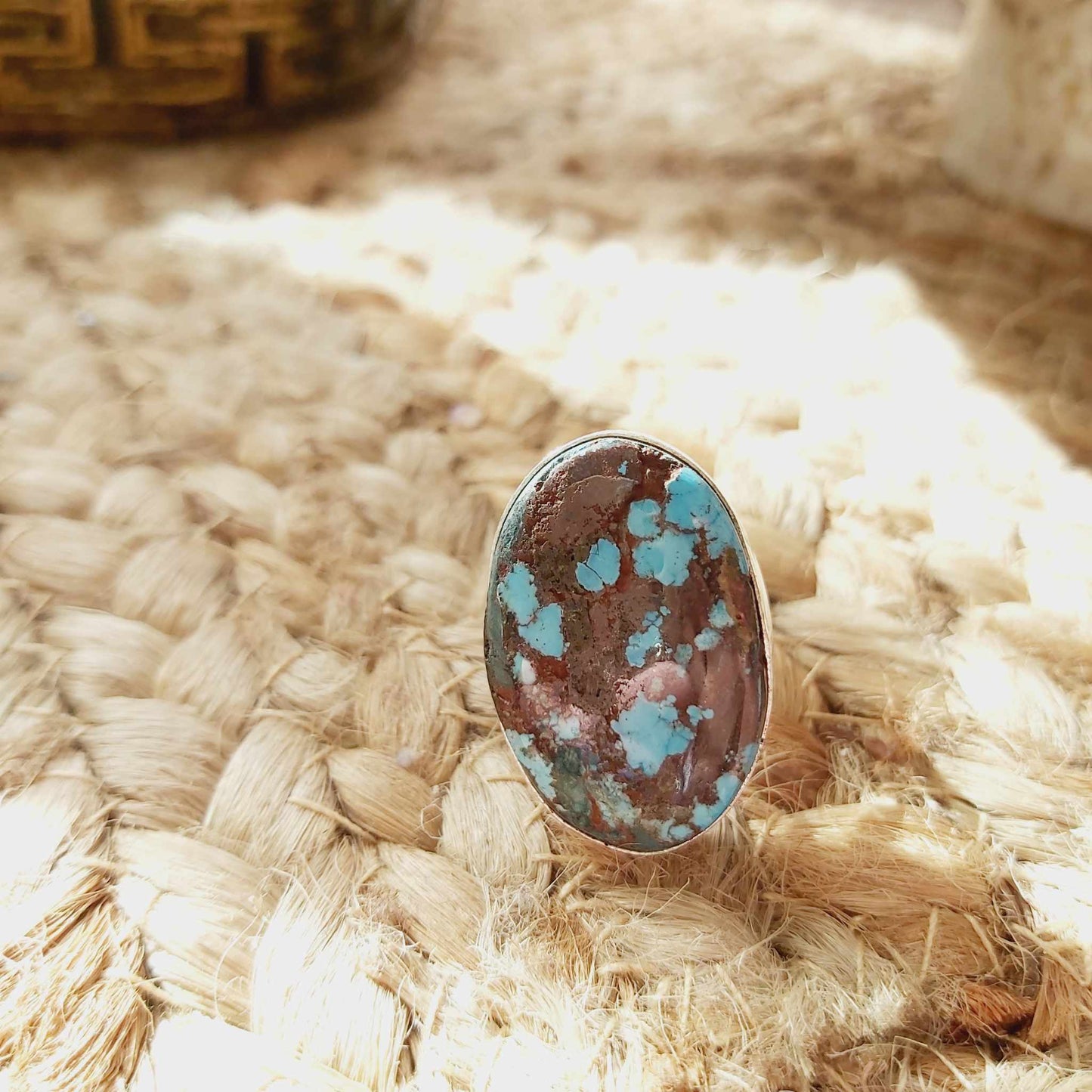 Turquoise Acceptance Gemstone Ring  Size US 7.5 (E2376)