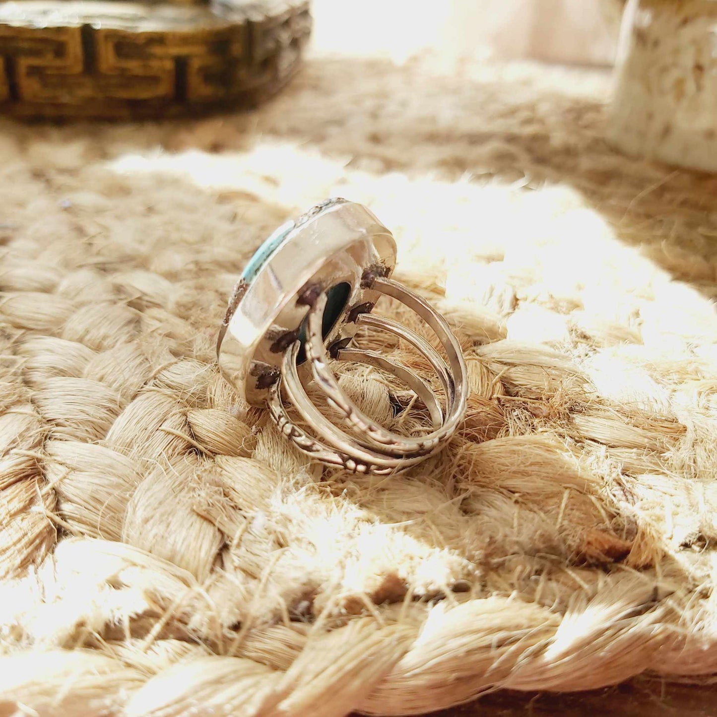 Turquoise Acceptance Gemstone Ring  Size US 7.5 (E2376)