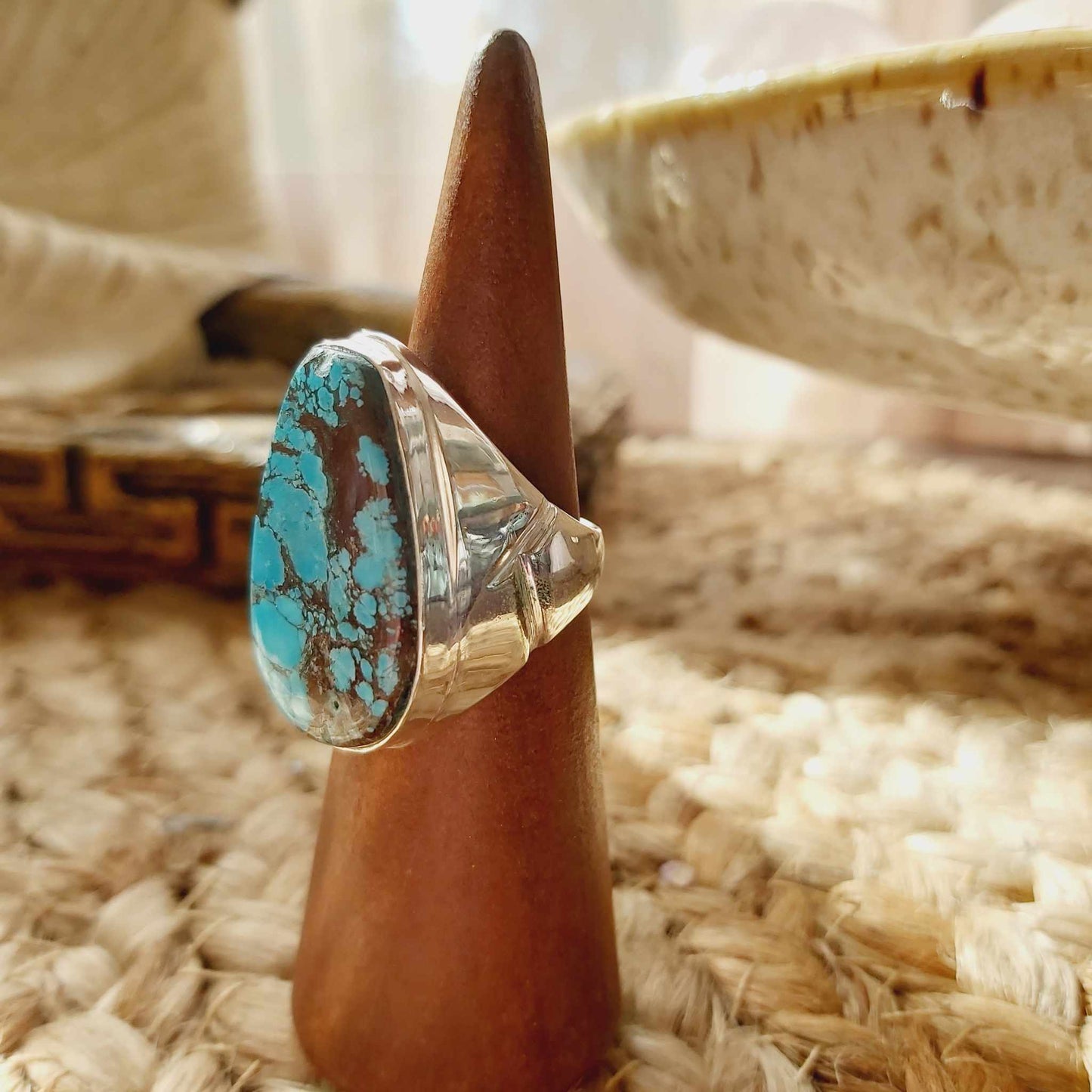 Turquoise Acceptance Gemstone Ring  Size US 8 (E2378)