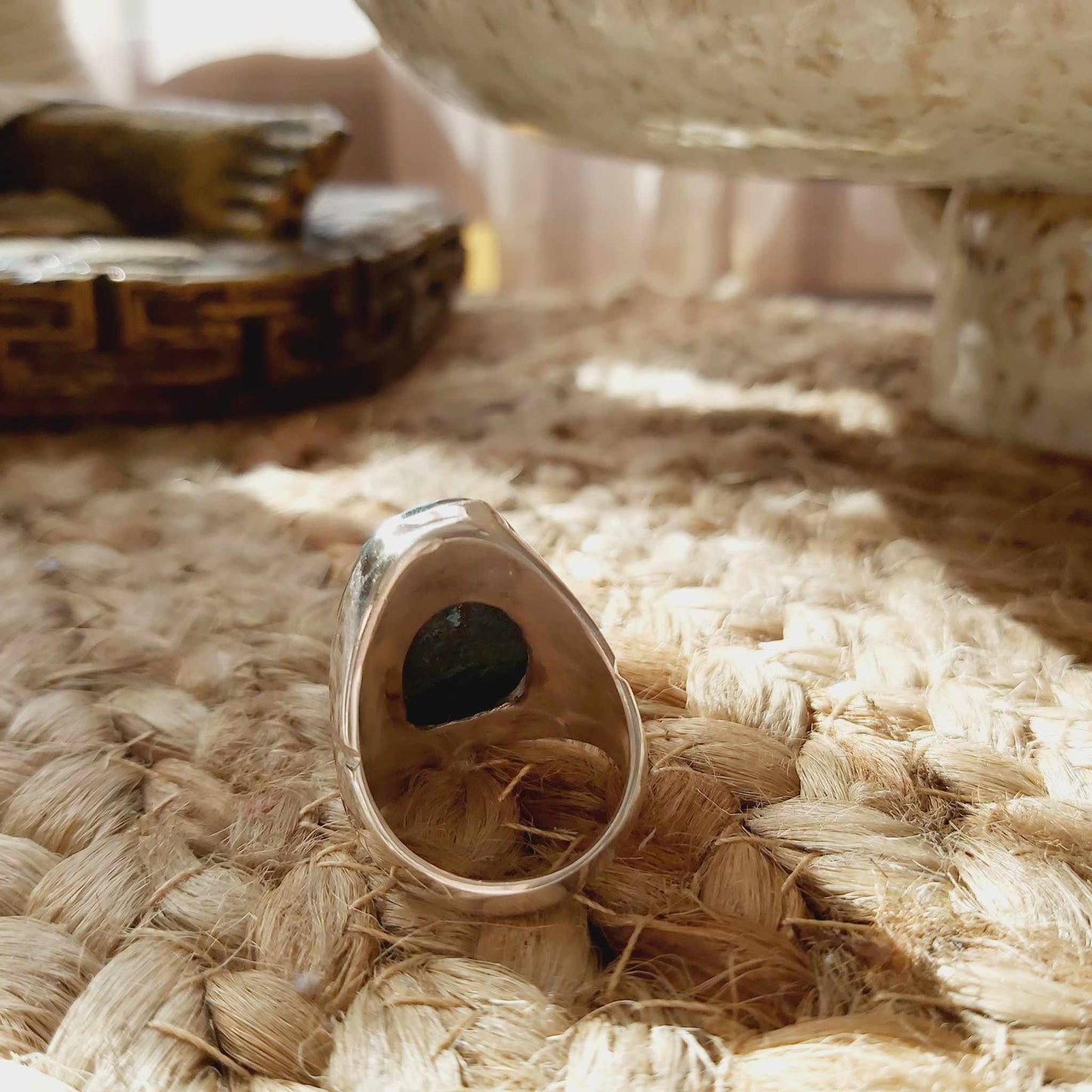 Turquoise Acceptance Gemstone Ring  Size US 8 (E2378)