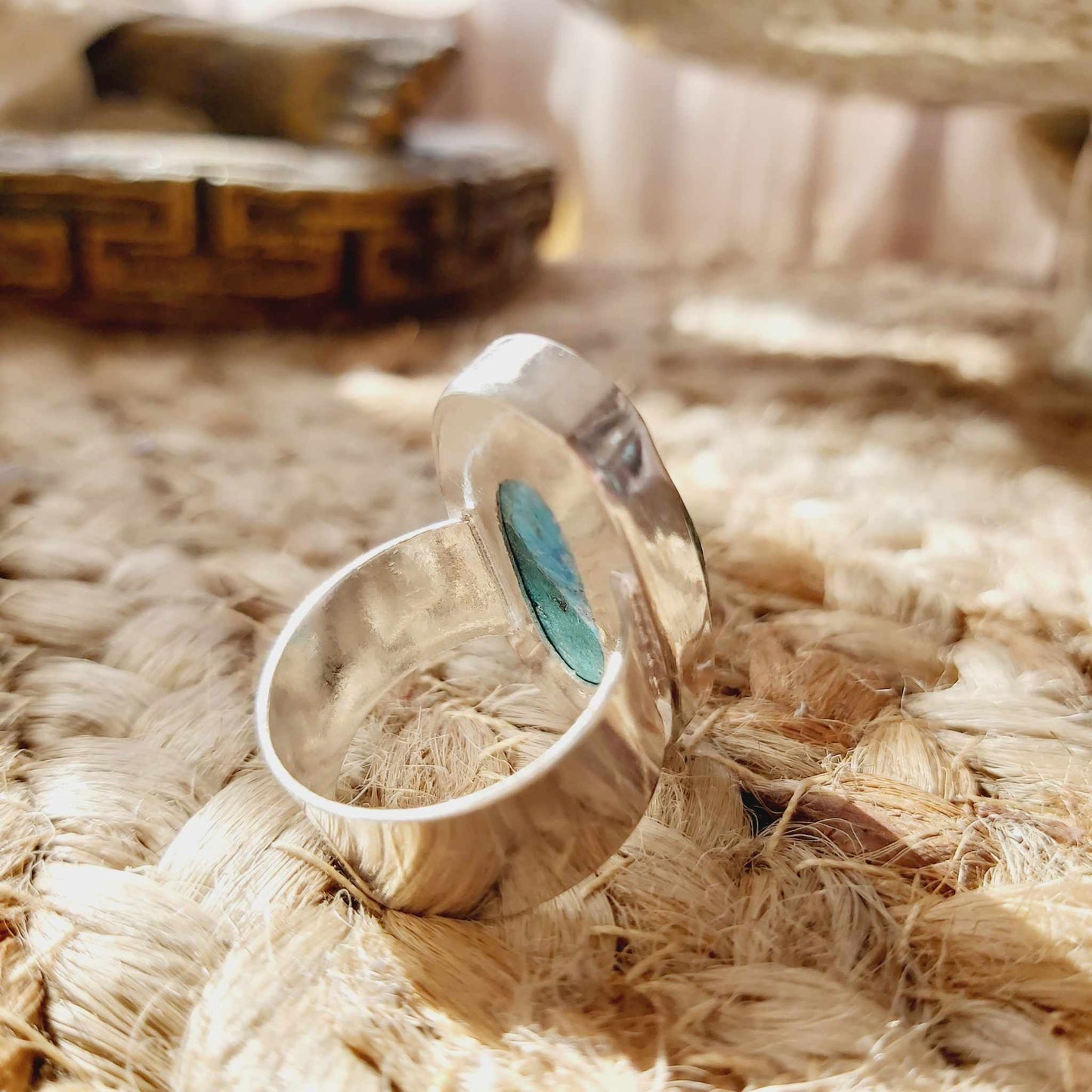 Turquoise Acceptance Gemstone Ring  Size US 8.5 (E2393)