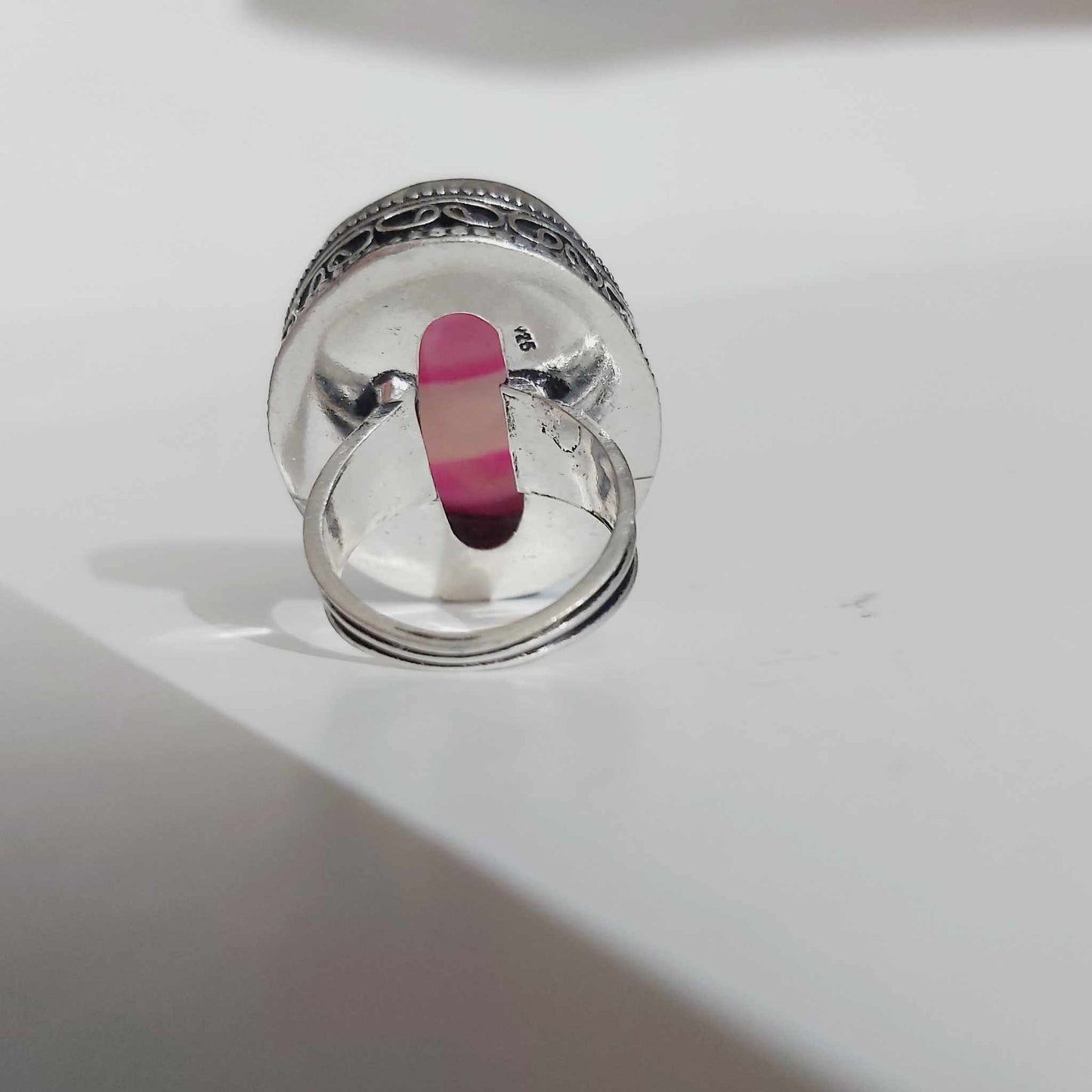 Agate Physical Wellbeing Gemstone Ring US 6 (E2402)