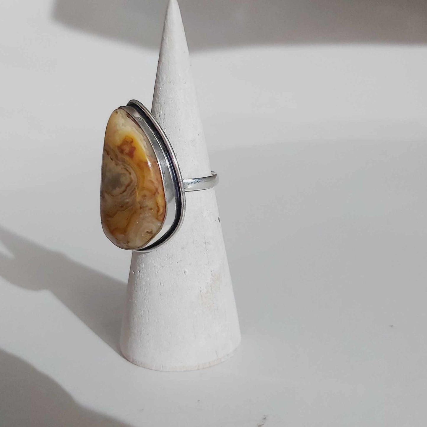 Agate Physical Wellbeing Gemstone Ring US 6 (E2403)