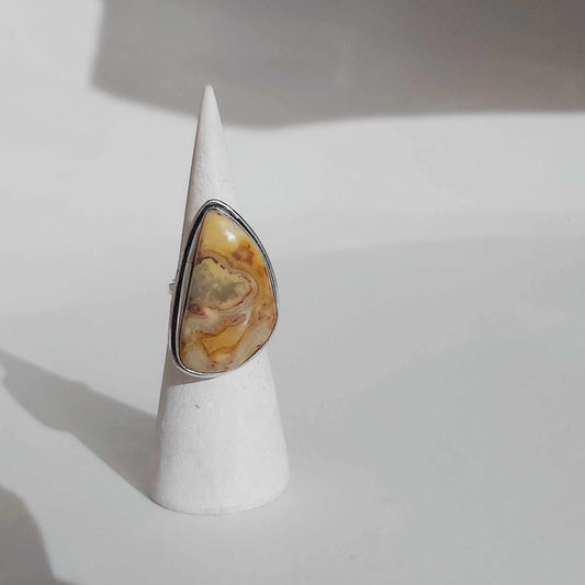 Agate Physical Wellbeing Gemstone Ring US 6 (E2403)