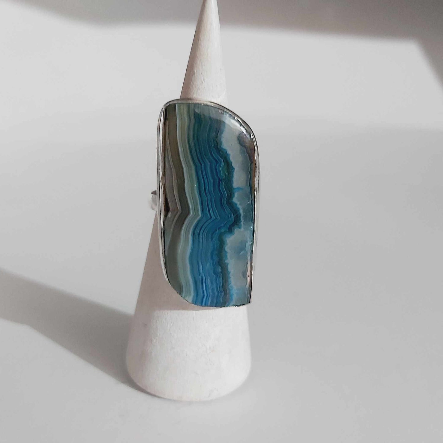 Agate Physical Wellbeing Gemstone Ring US 7 (E2409)