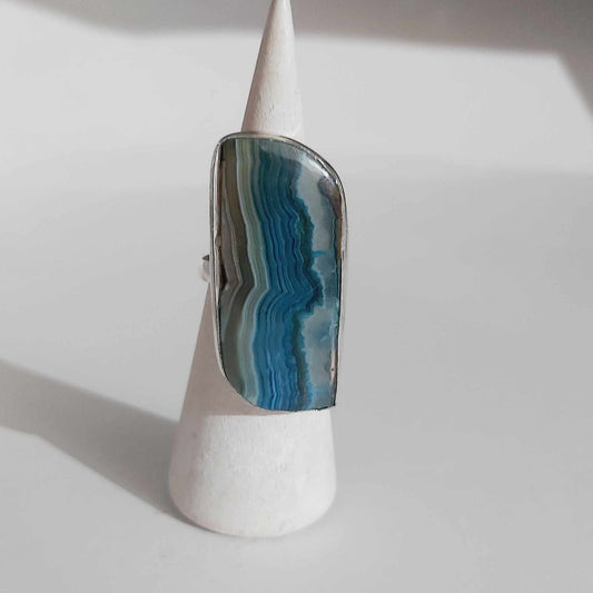 Agate Physical Wellbeing Gemstone Ring US 7 (E2409)