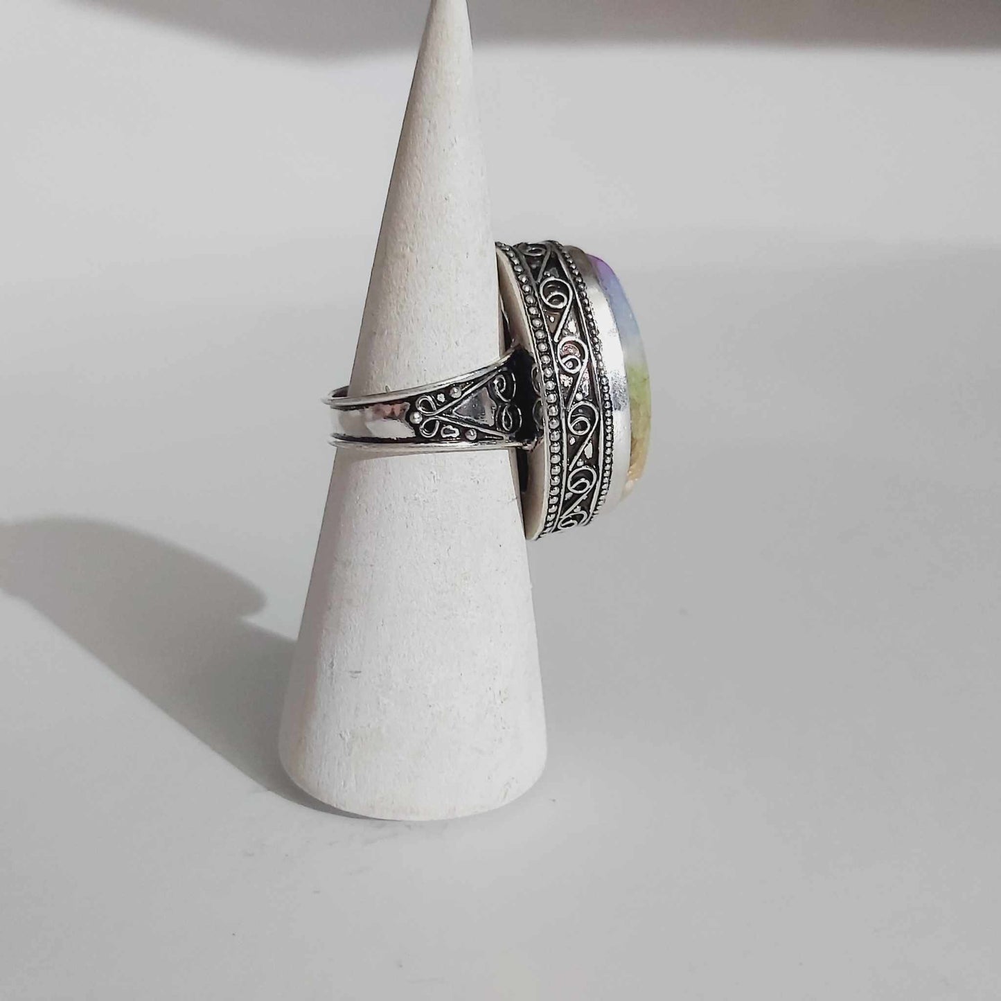 Agate Physical Wellbeing Gemstone Ring US 8 (E2413)