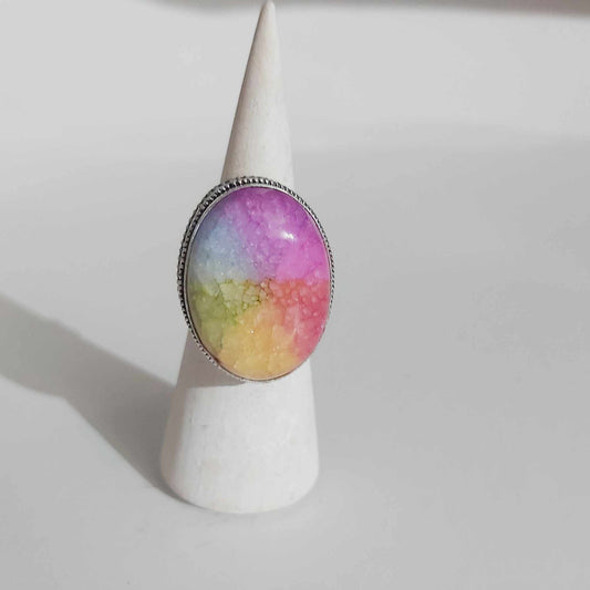 Agate Physical Wellbeing Gemstone Ring US 8 (E2413)