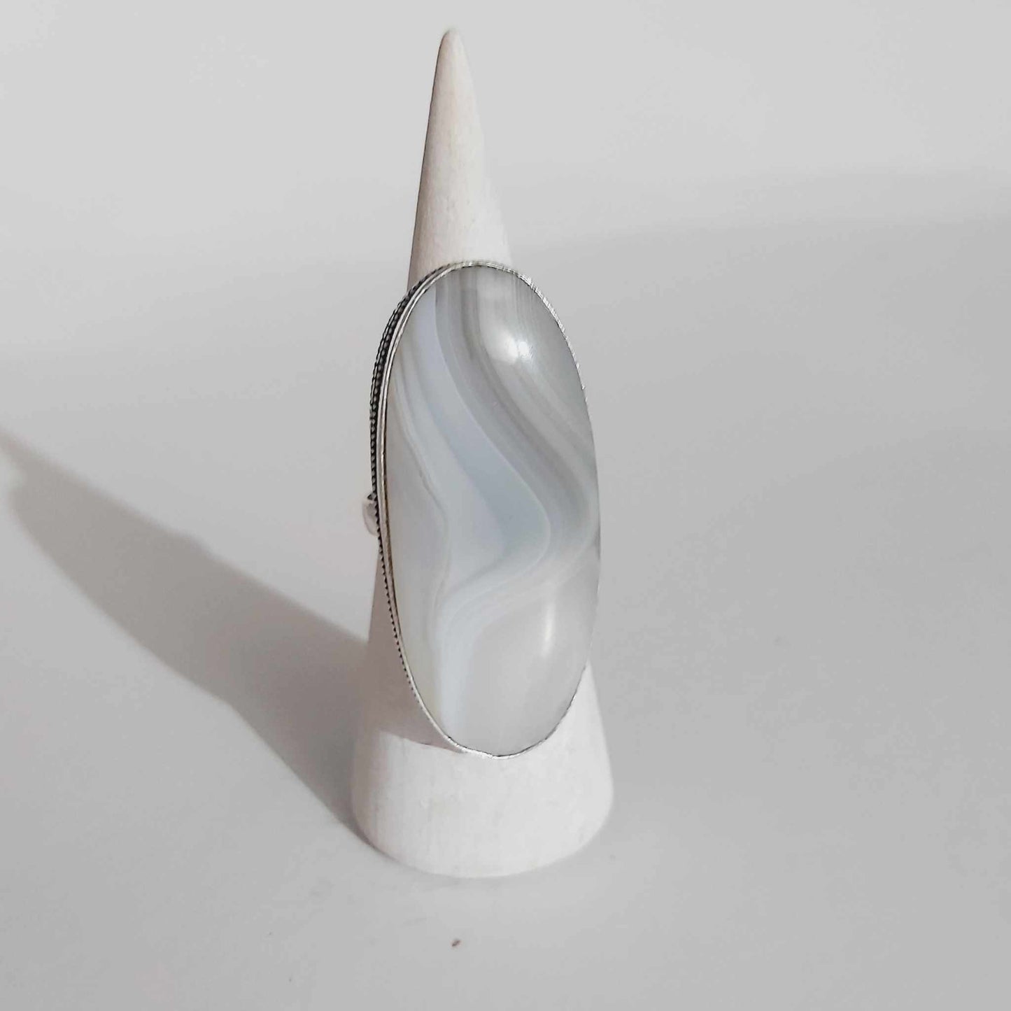 Agate Physical Wellbeing Gemstone Ring US 9 (E2420)