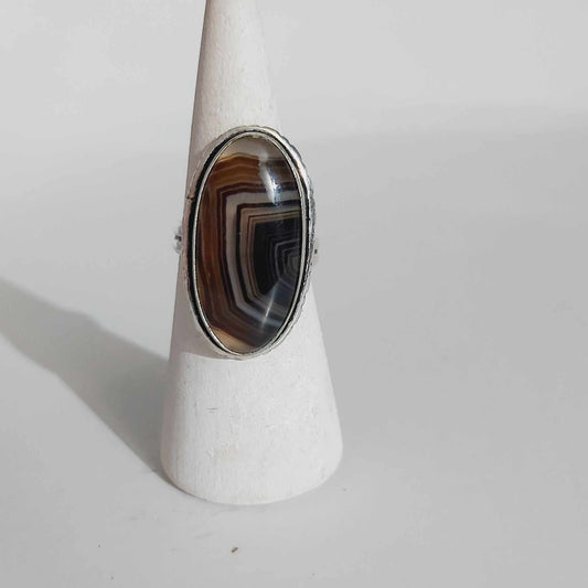 Agate Physical Wellbeing Gemstone Ring US 9.5 (E2429)