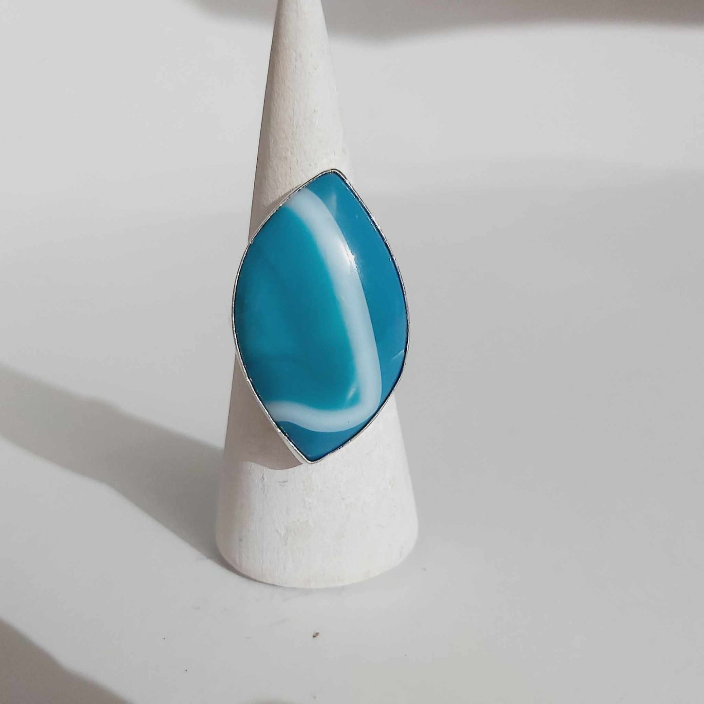 Agate Physical Wellbeing Gemstone Ring US 10 (E2431)