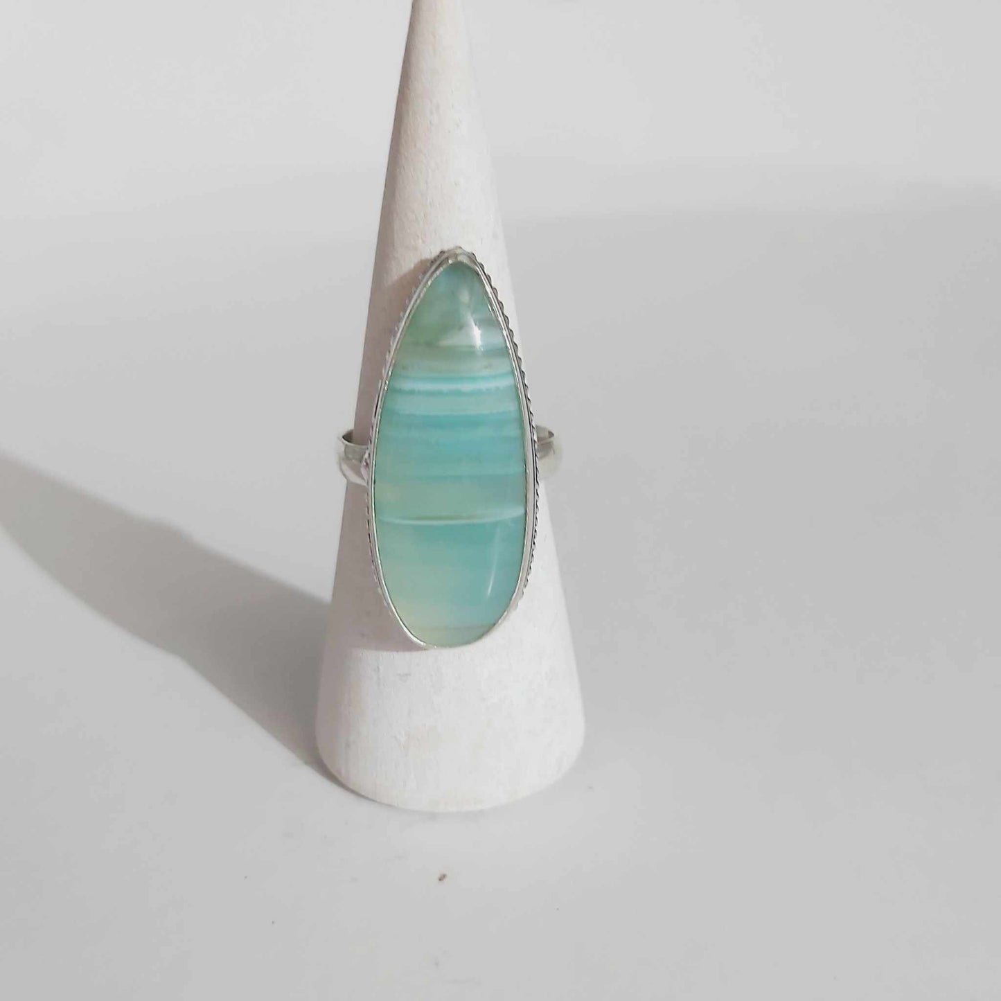 Agate Physical Wellbeing Gemstone Ring US 10 (E2435)