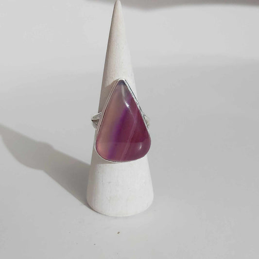 Agate Physical Wellbeing Gemstone Ring US 10 (E2437)