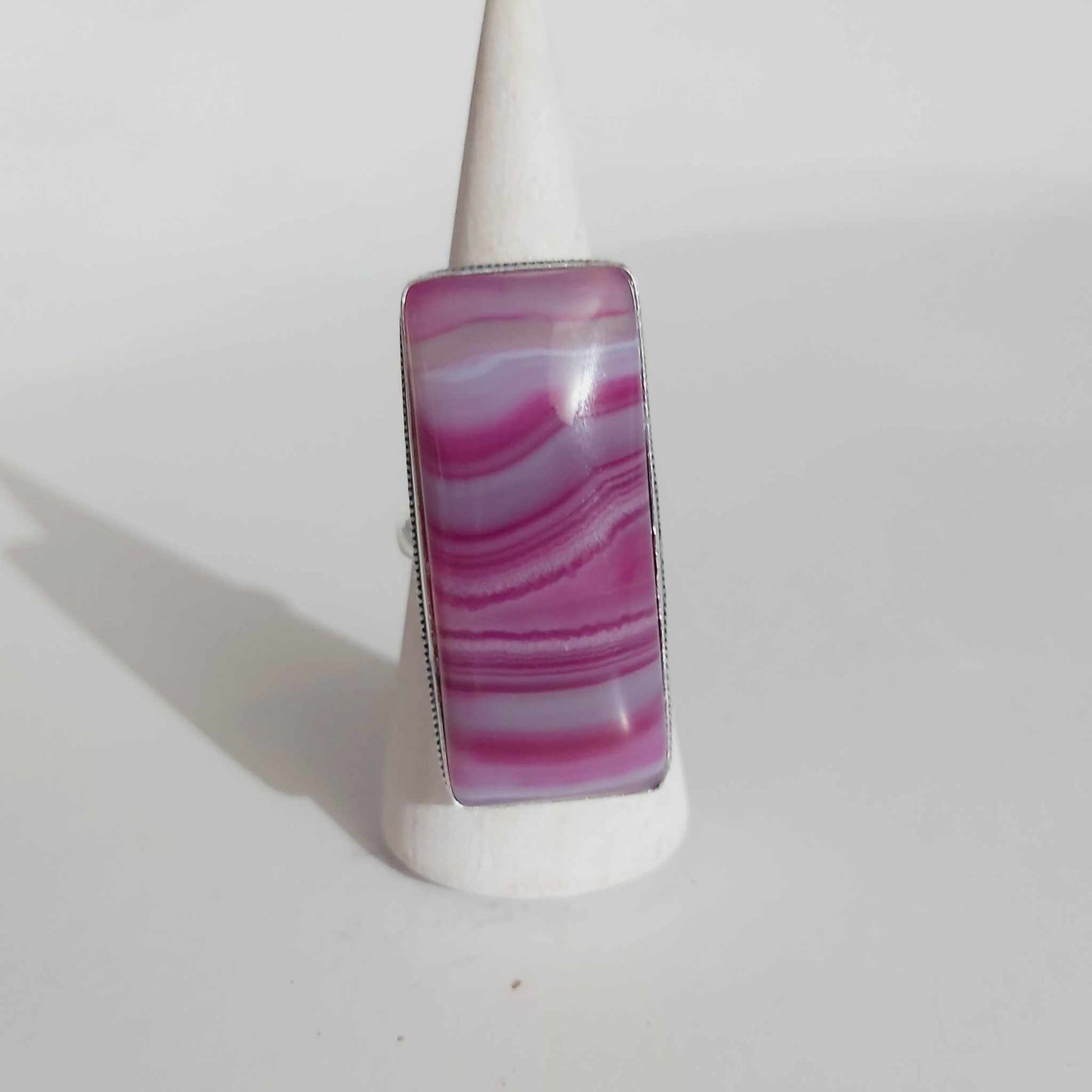 Agate Physical Wellbeing Gemstone Ring US 12 (E2441)