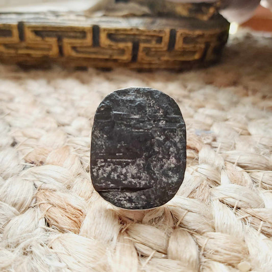 Black Tourmaline Psychic Protection Ring US 8 (E2477)