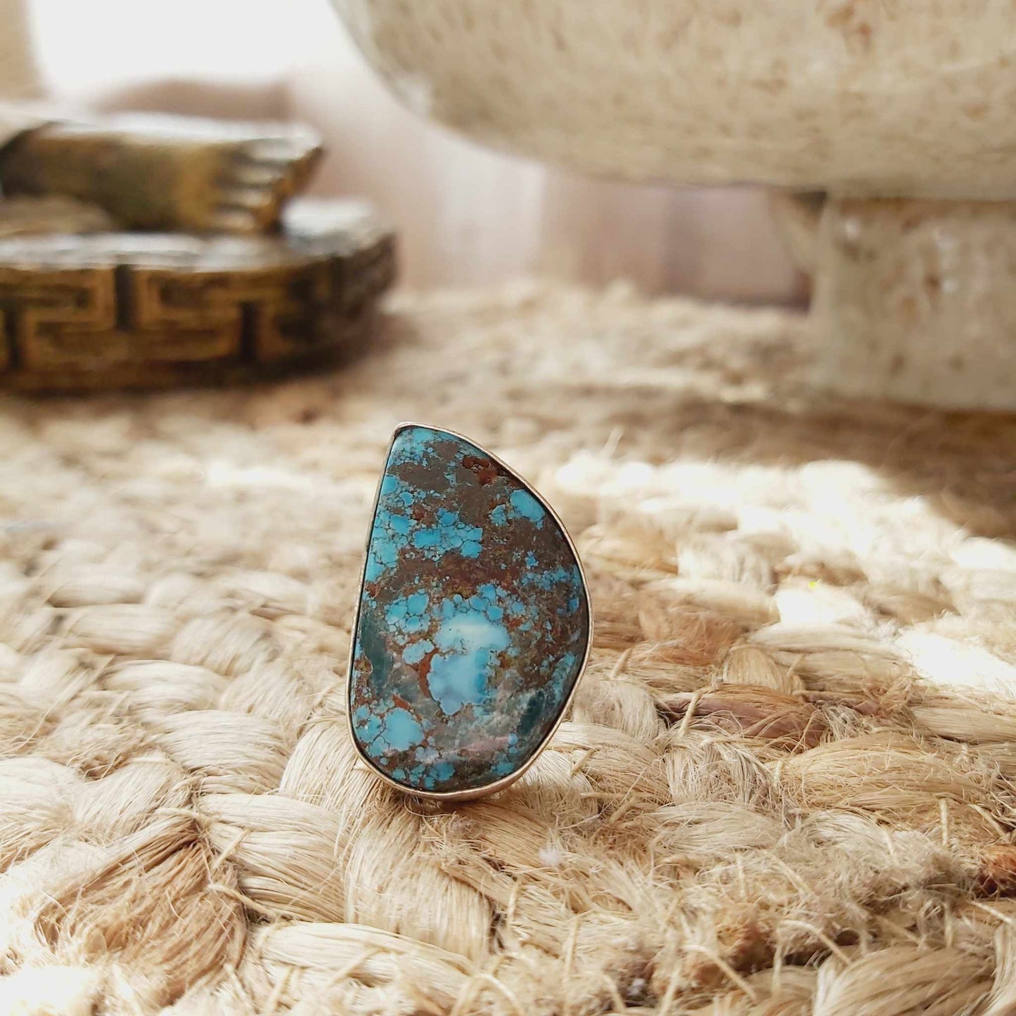 Turquoise Acceptance Gemstone Ring  Size US 6 (E2499)